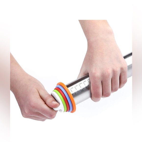 STAINLESS STEEL ADJUSTABLE ROLLING PIN 17”L
#10292410 - Picture 5 of 16